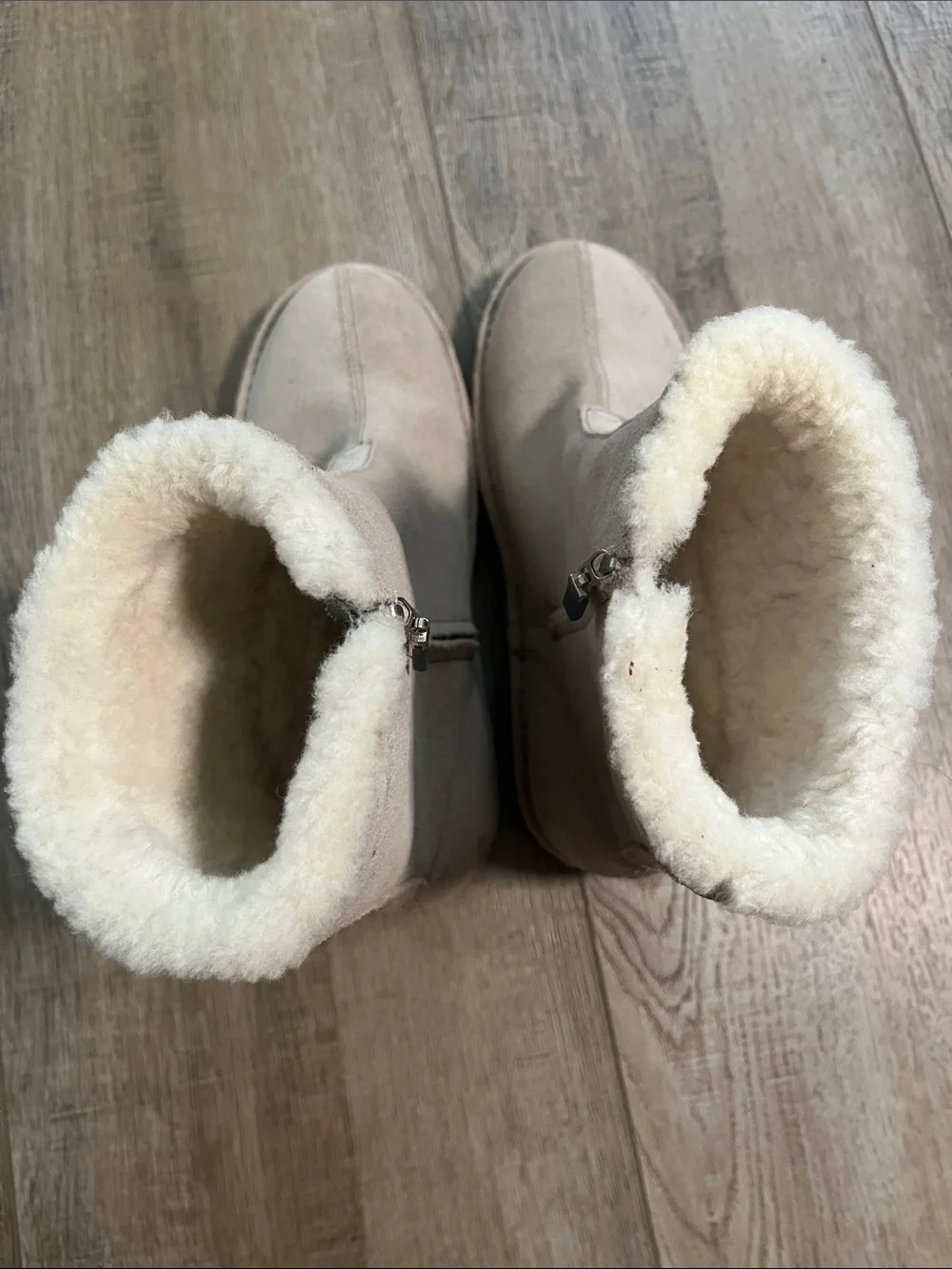 Polo by Ralph Lauren Plush-Lined Suede Winter Boots in Light Beige